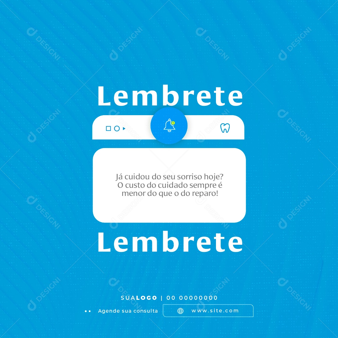 Lembrete Dentista Social Media PSD Editável