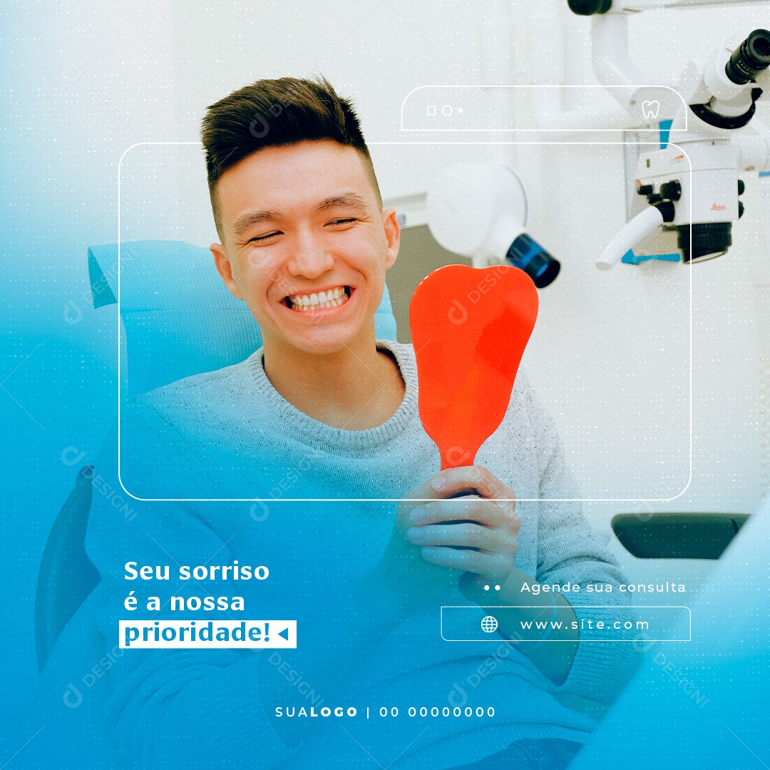 Social Media Dentista Seu Sorriso é a nossa Prioridade PSD Editável