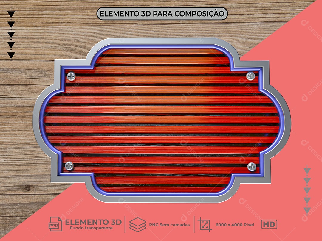 Elemento 3D Formas De Madeira Vermelha PNG Transparente