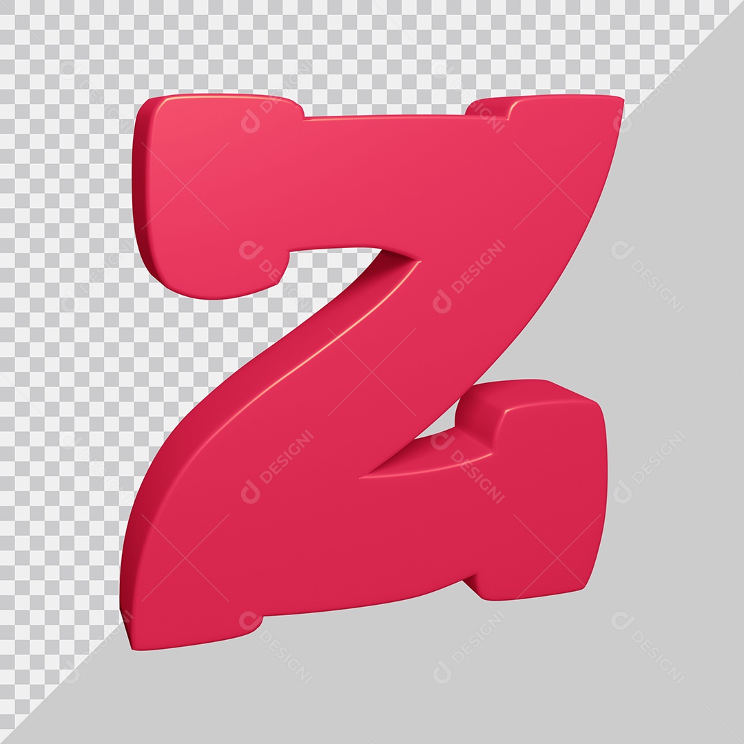 Elemento 3D Para Composição Letra Z Rosa PSD