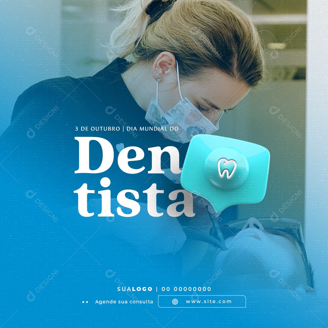 Post Dia Mundial do Dentista 03 de Outubro Social Media PSD Editável