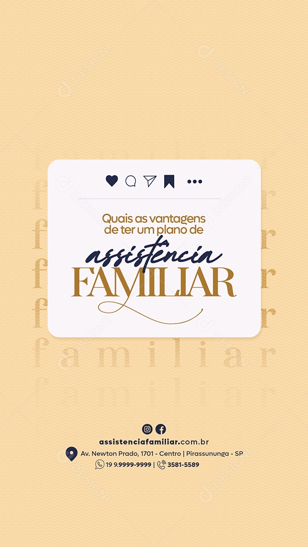 Story Quais as vantagens de ter um Plano de Assistência Familiar Social Media PSD Editável