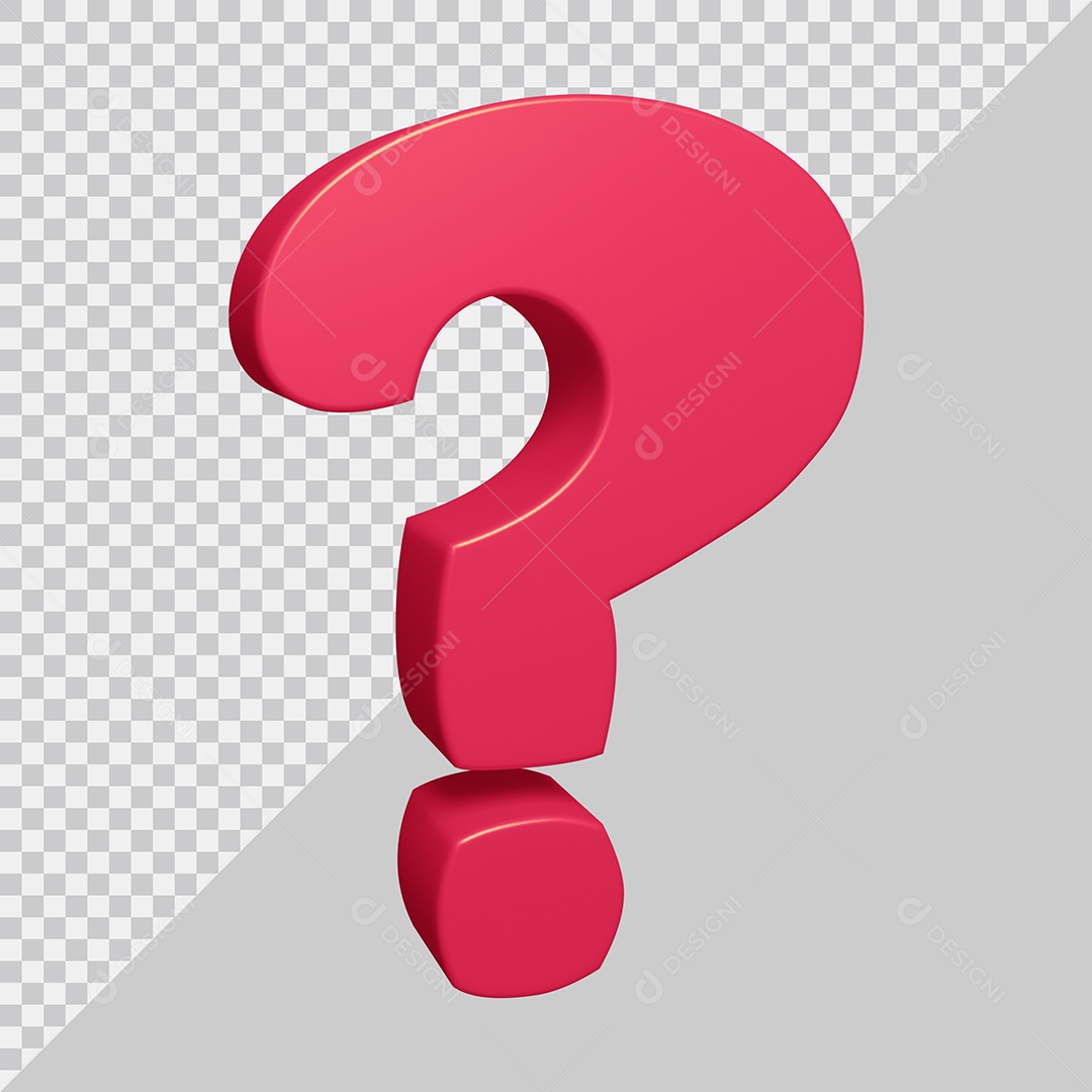 Elemento 3D Para Composição Símbolo de ponto de interrogação Rosa PSD