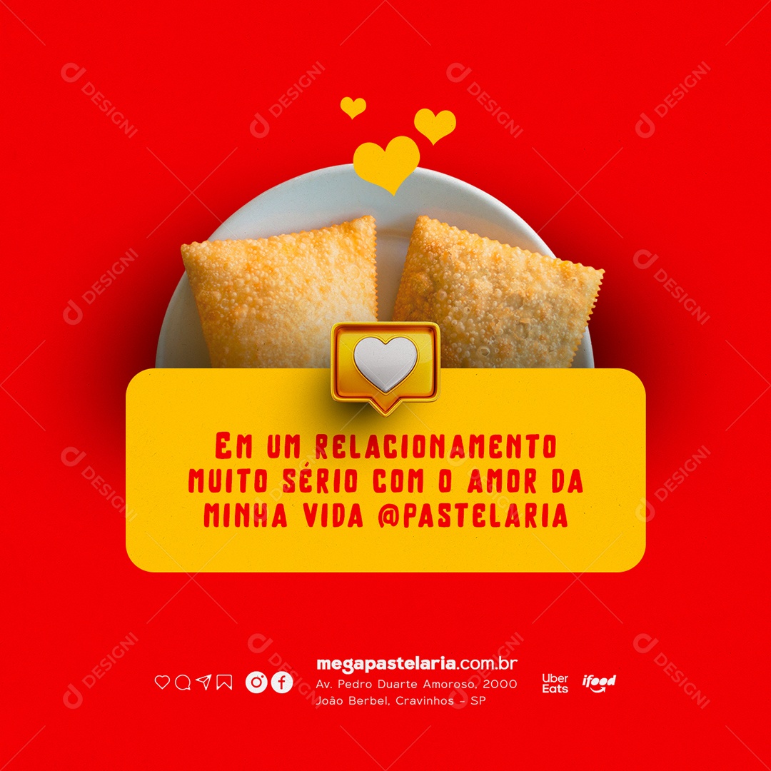Em um Relacionamento Muito Sério com o Amor da Minha Vida Pastelaria Social Media PSD Editável