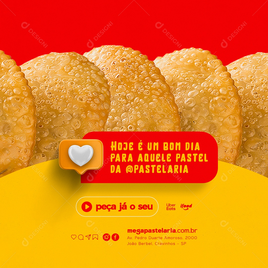 Hoje é um Bom Dia para aquele Pastel da Pastelaria Social Media PSD Editável