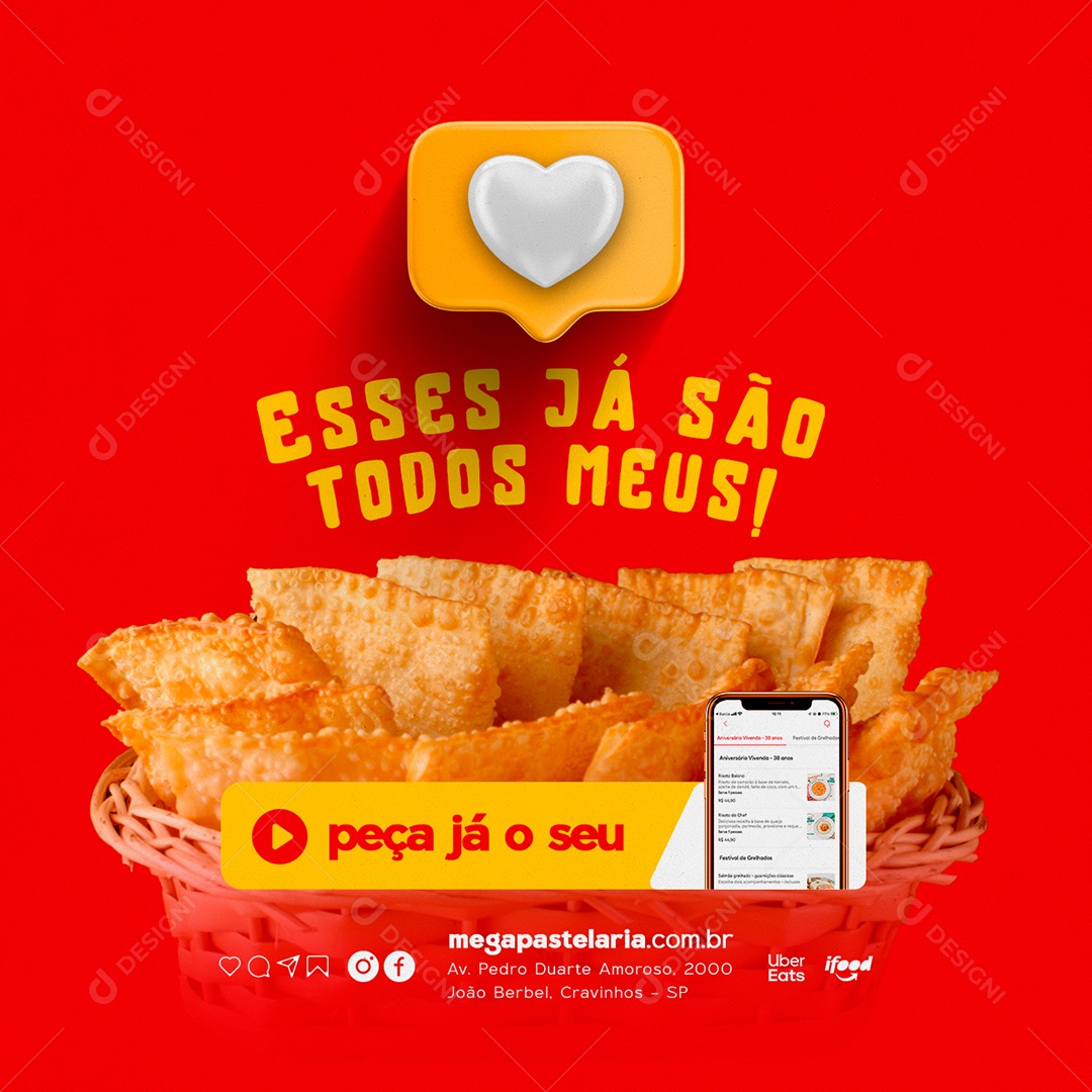 Esses já São Todos Meus Pastelaria Social Media PSD Editável