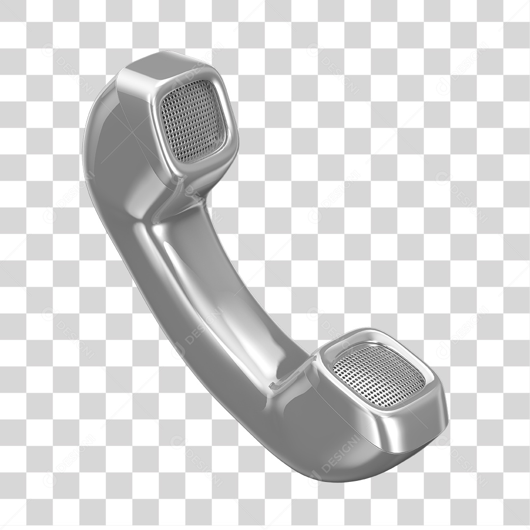 Telefone Fixo Branco Elemento 3D PNG