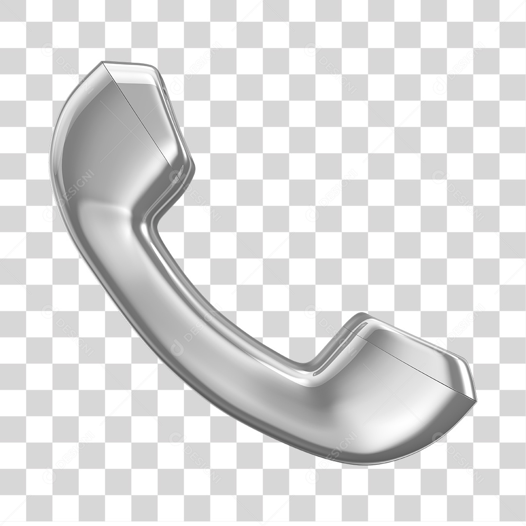 Telefone Fixo Branco Elemento 3D PNG