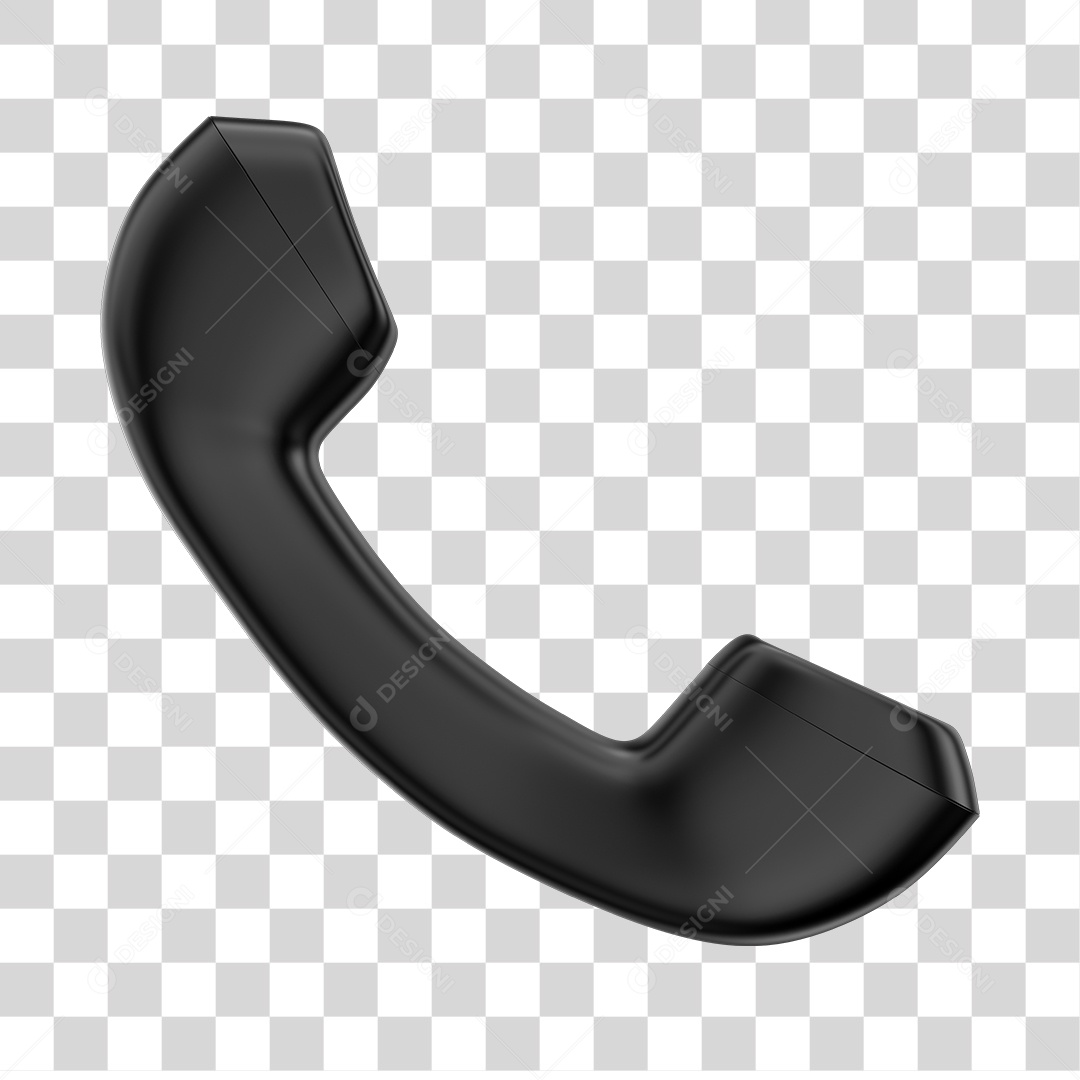 Telefone Fixo Preto Elemento 3D PNG