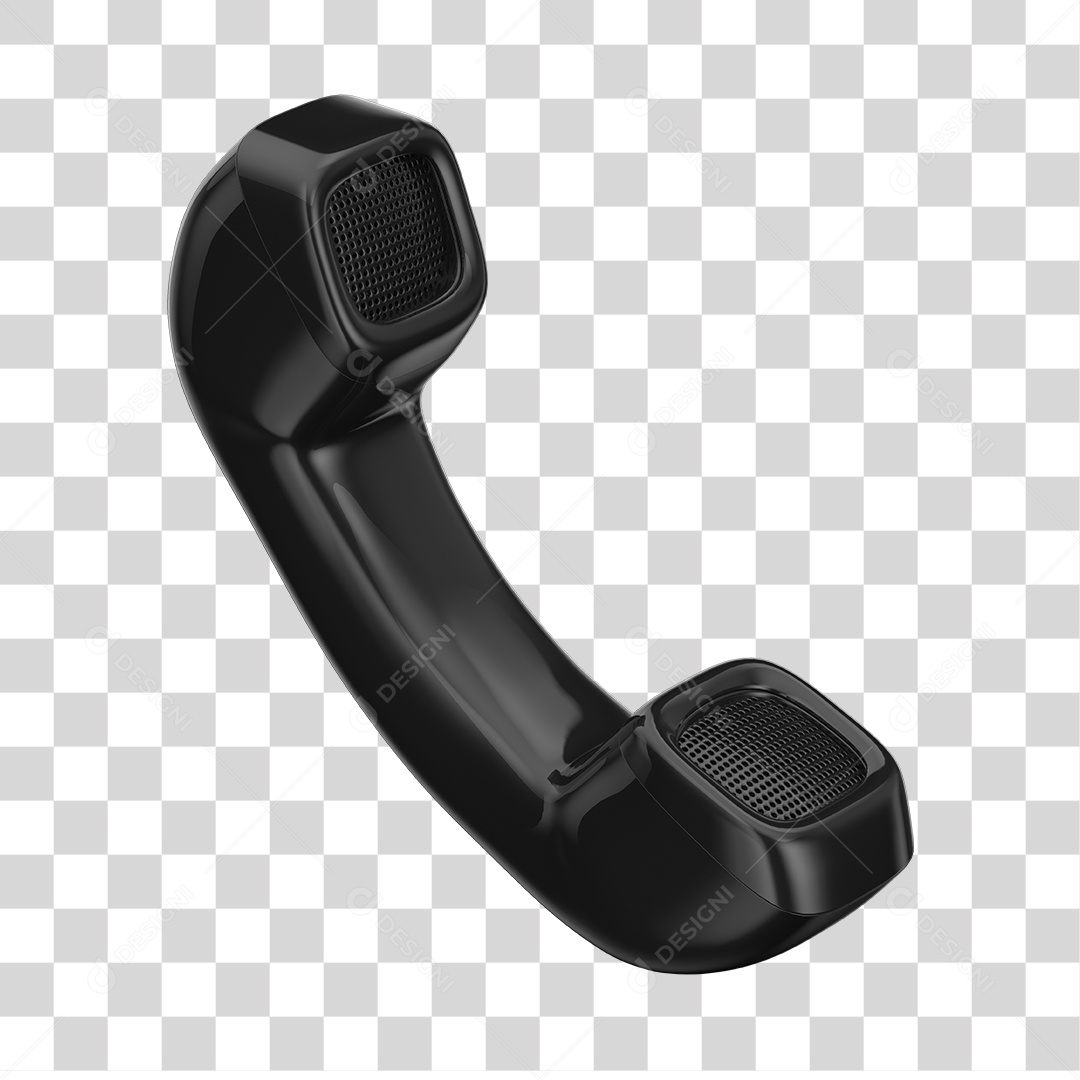 Telefone Fixo Preto Elemento 3D PNG