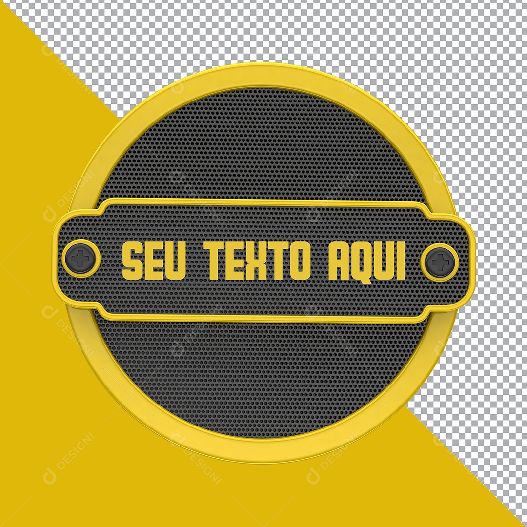 Selo 3D Para Composição Seu Texto PSD