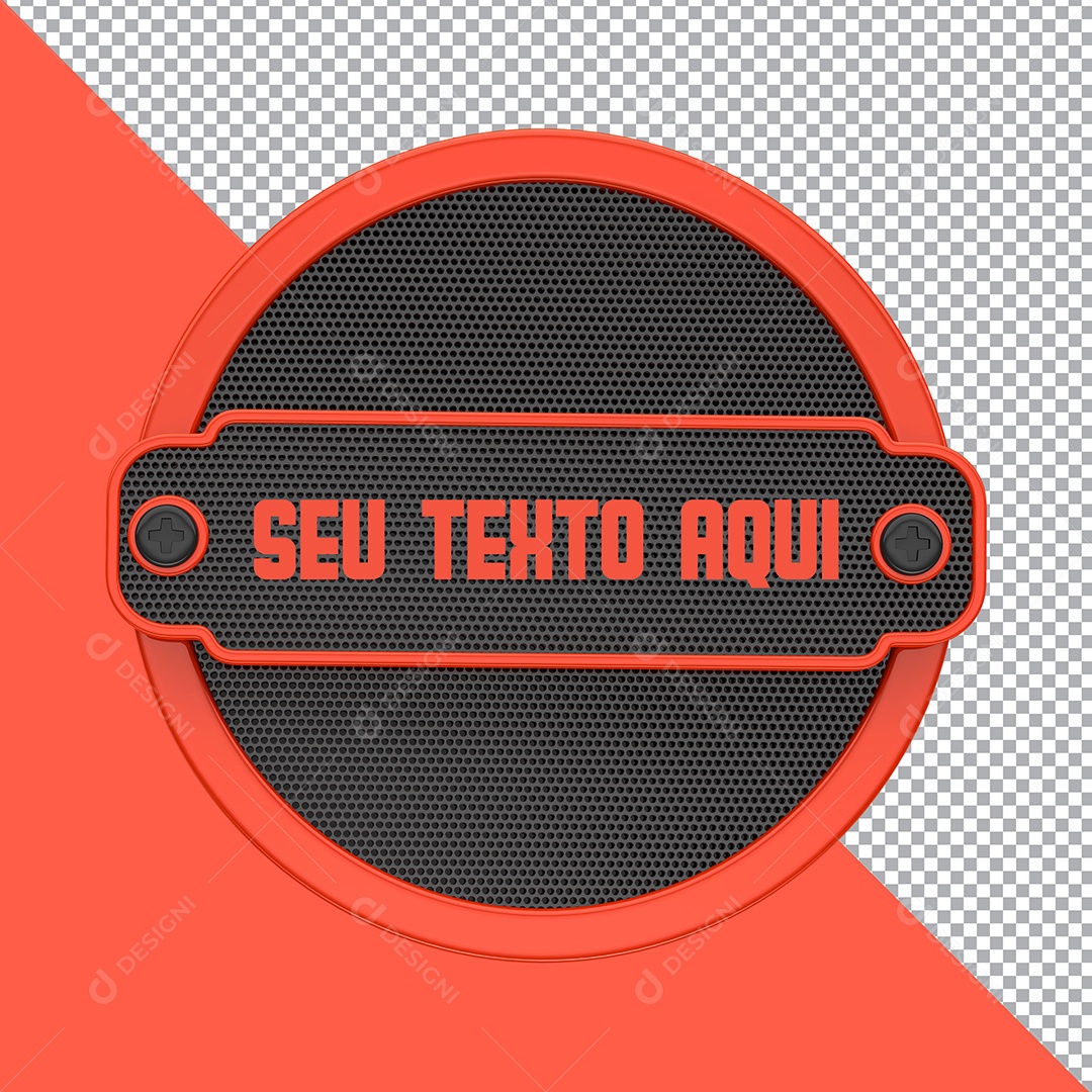 Selo 3D Para Composição Seu Texto PSD