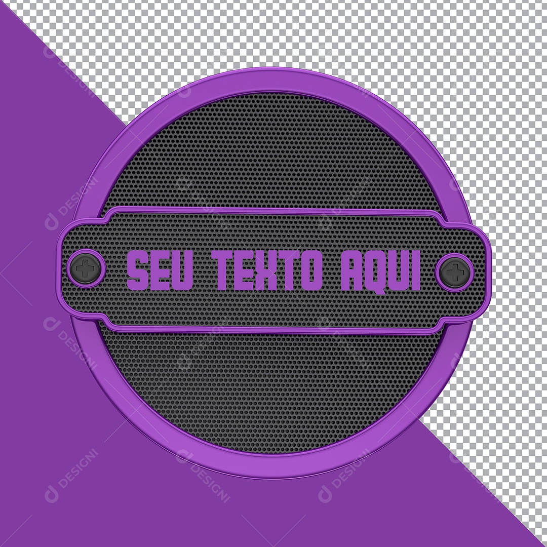 Selo 3D Para Composição Seu Texto PSD