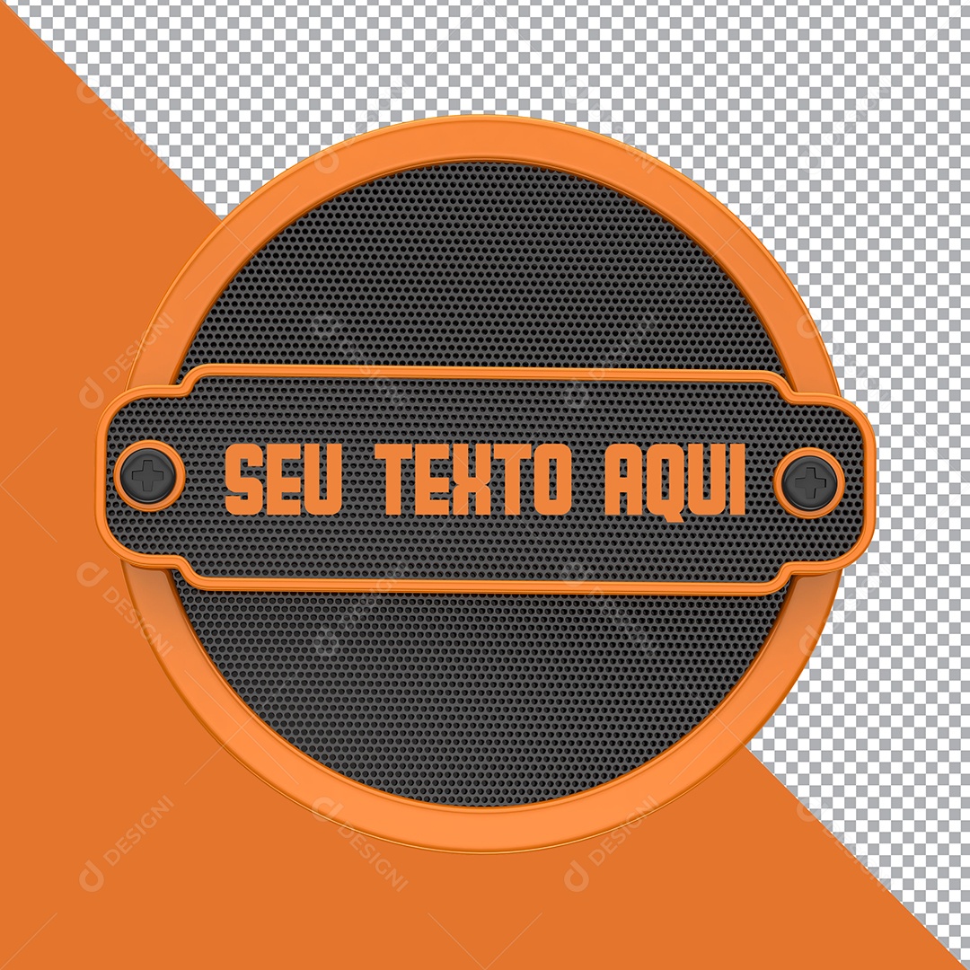 Selo 3D Para Composição Seu Texto PSD