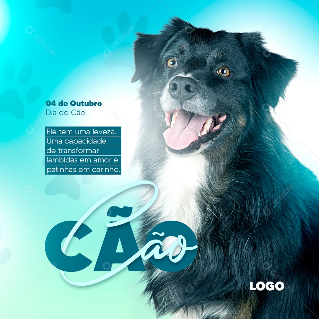 Ele tem uma Leveza uma Capacidade Dia do Cachorro ou Dia do Cão Social Media PSD Editável