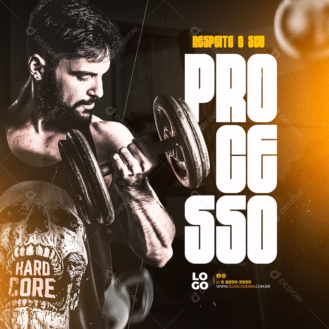 Respeite o seu Processo Academia Social Media PSD Editável