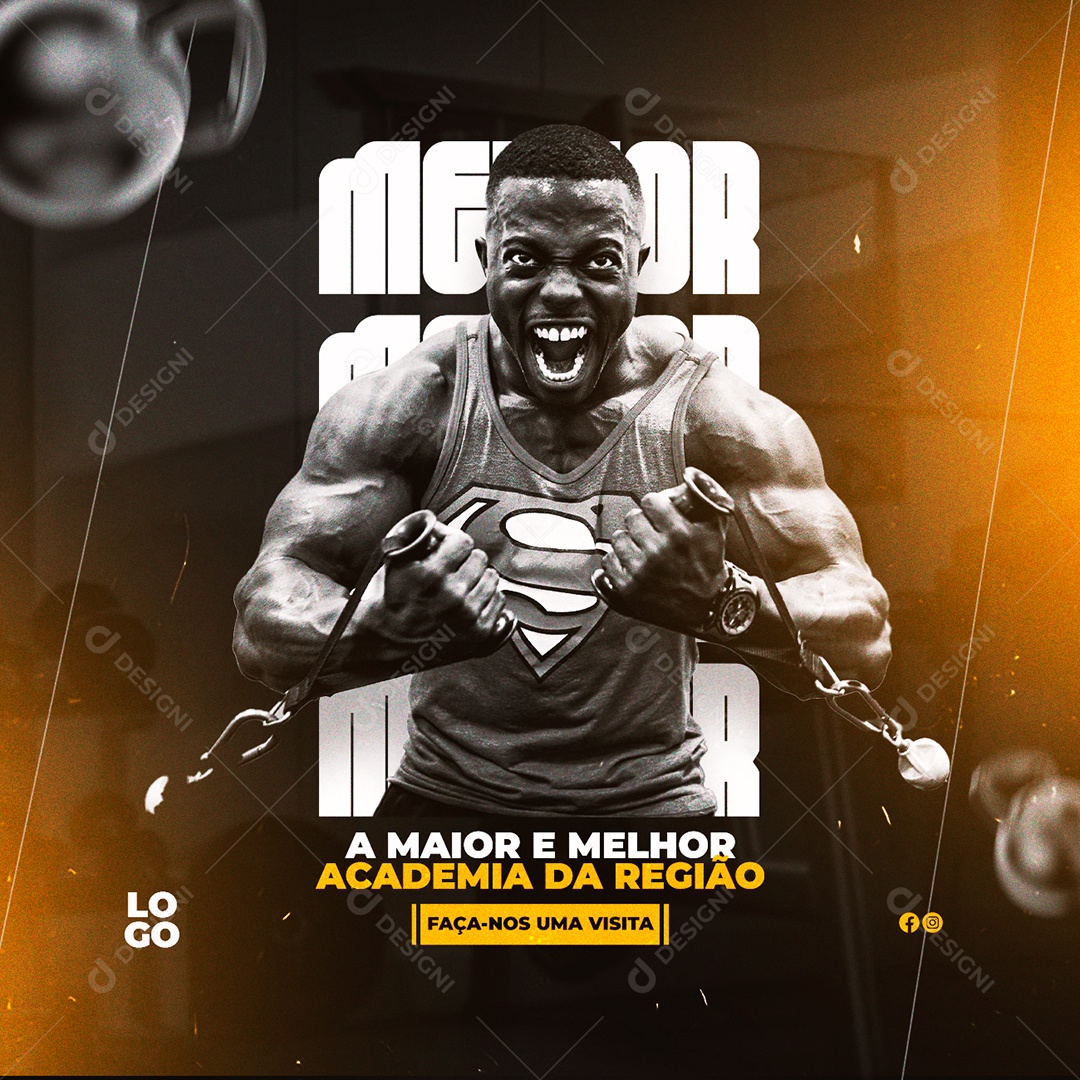 A Maior e Melhor Academia da Região Social Media PSD Editável