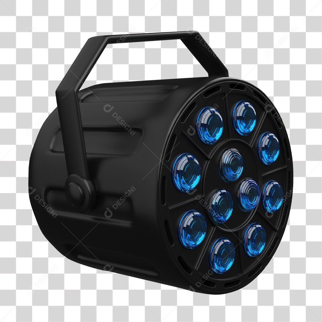 Refletor de Luz Com Luzes Azul Elemento 3D para Composição PNG