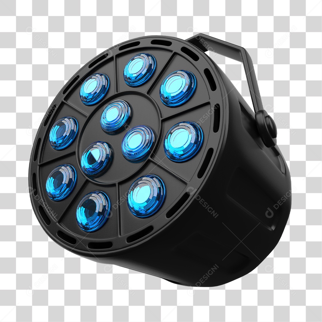 Refletor de Luz Com Luzes Azul Elemento 3D para Composição PNG
