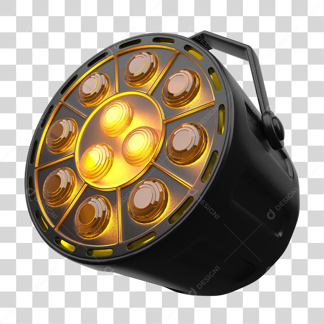 Light Reflector With Red Lights 3D Element for Compositing PNG