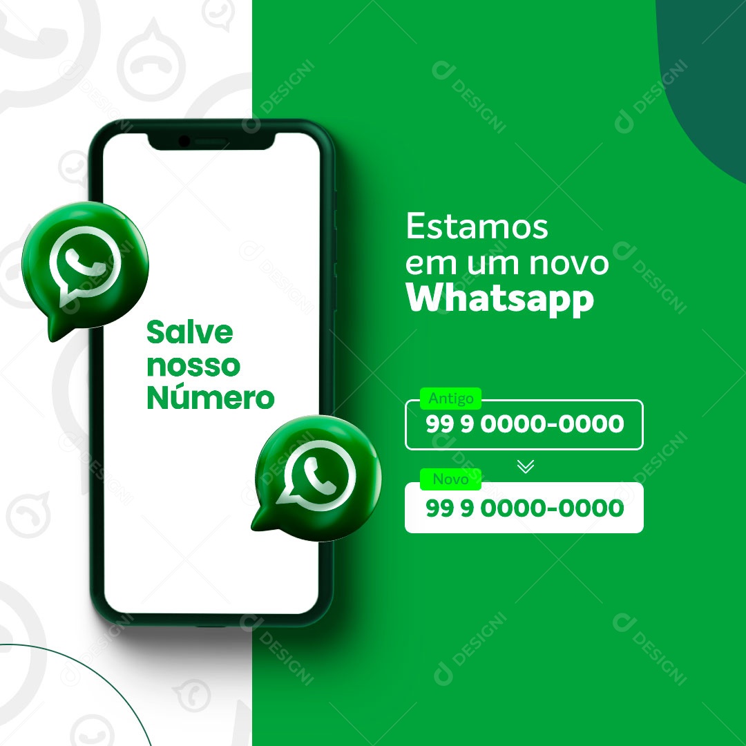 Salve nosso Número Novo Vagas de Empregos Social Media PSD Editável