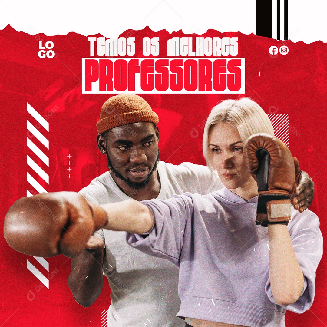 Temos os Melhores Professores Escola de Luta Social Media PSD Editável