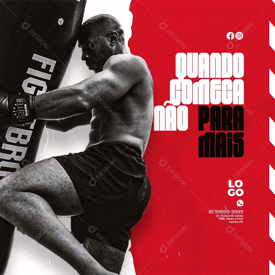 Quando Começa não parar Mais Escola de Luta Social Media PSD Editável