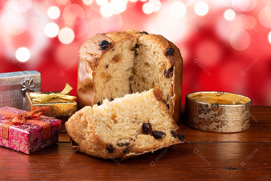 Panetone comida tradicional das festas de Natal. comida de natal.
