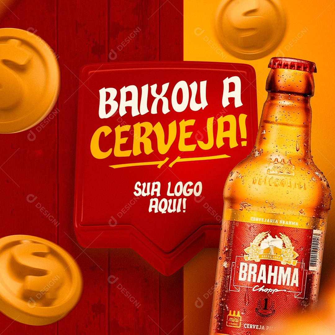 Baixou a Cerveja Brahma Ofertas da Semana Social Media PSD Editável