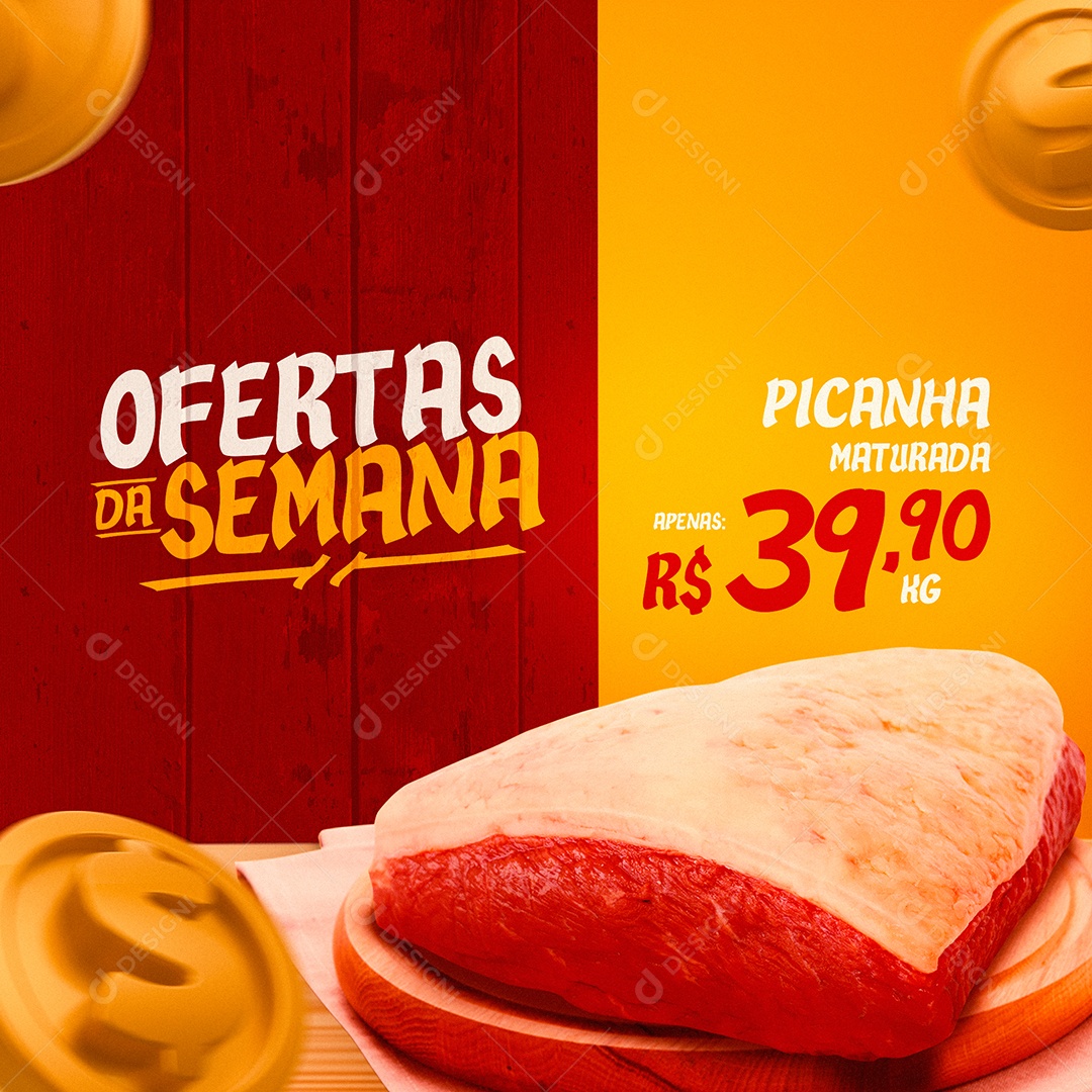 Ofertas da Semana Picanha Social Media PSD Editável