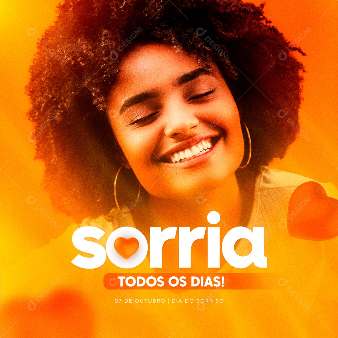Sorria Todos os Dias Dia do Sorriso 7 de Outubro Social Media PSD Editável