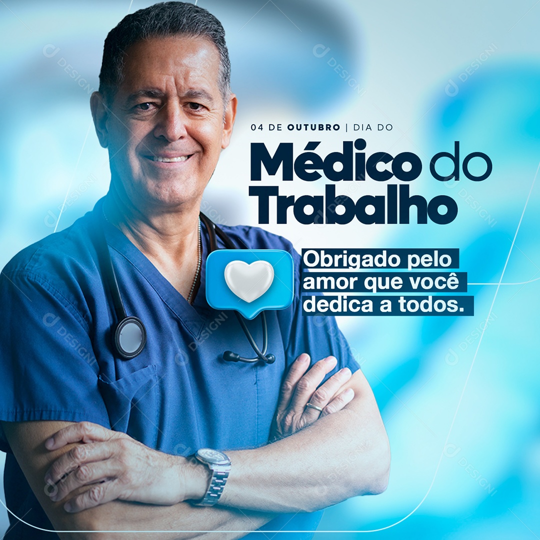 Obrigado pelo Amor que Você Dedica a Todos Dia do Médico do Trabalho Social Media PSD Editável