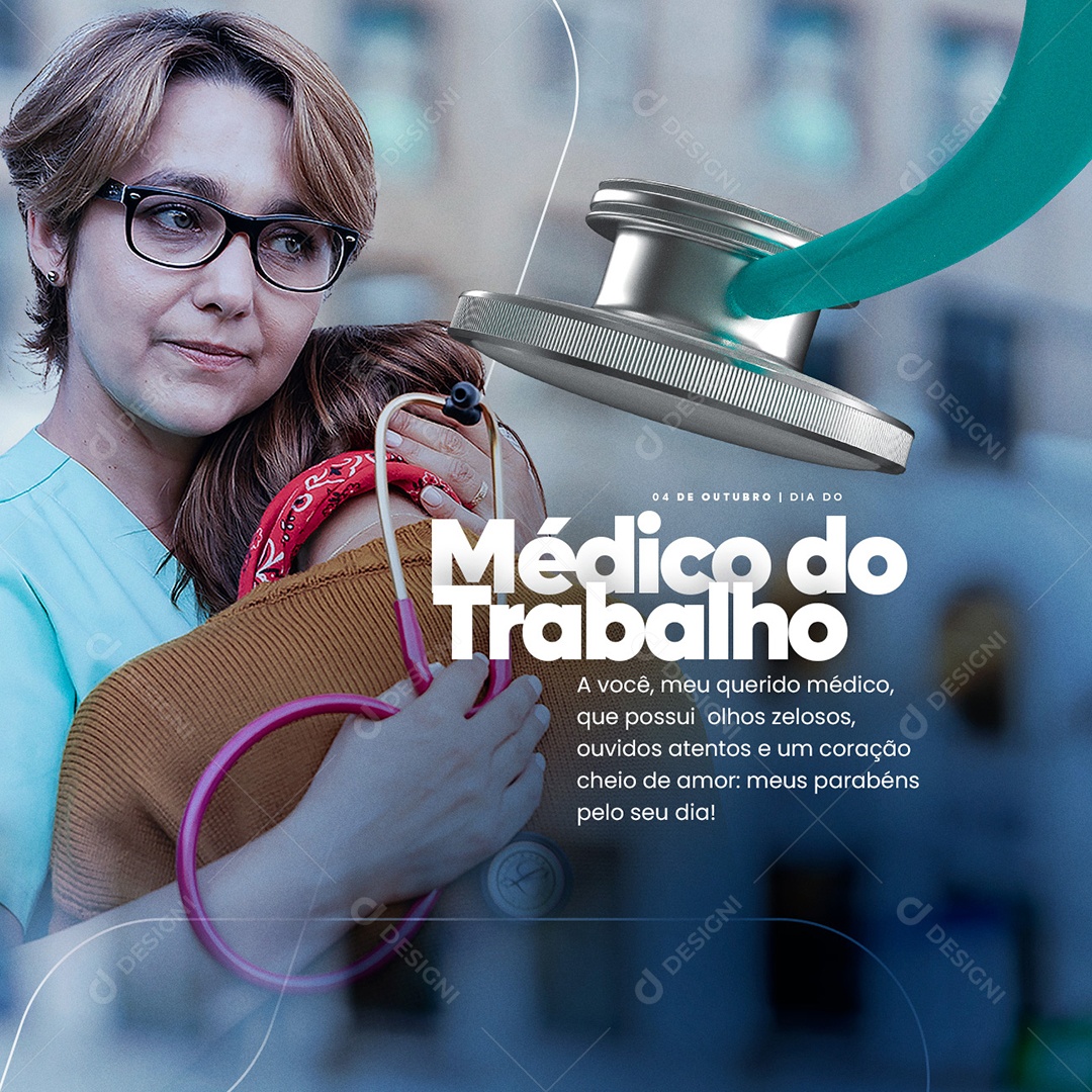 A Você meu Querido Médico Dia do Médico do Trabalho Social Media PSD Editável