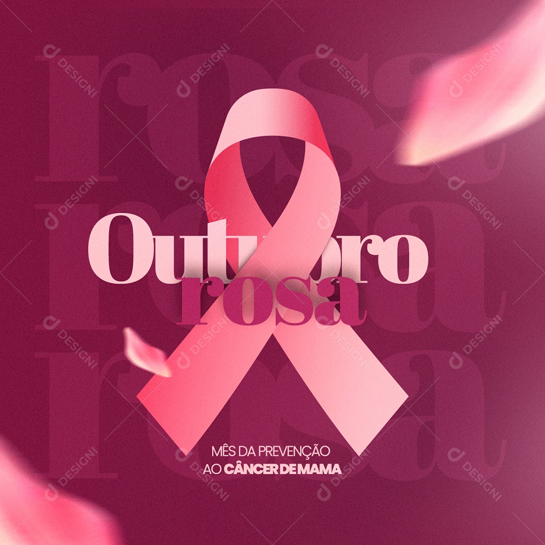 Outubro Rosa Mês de Prevenção do Câncer de Mama Social Media PSD Editável