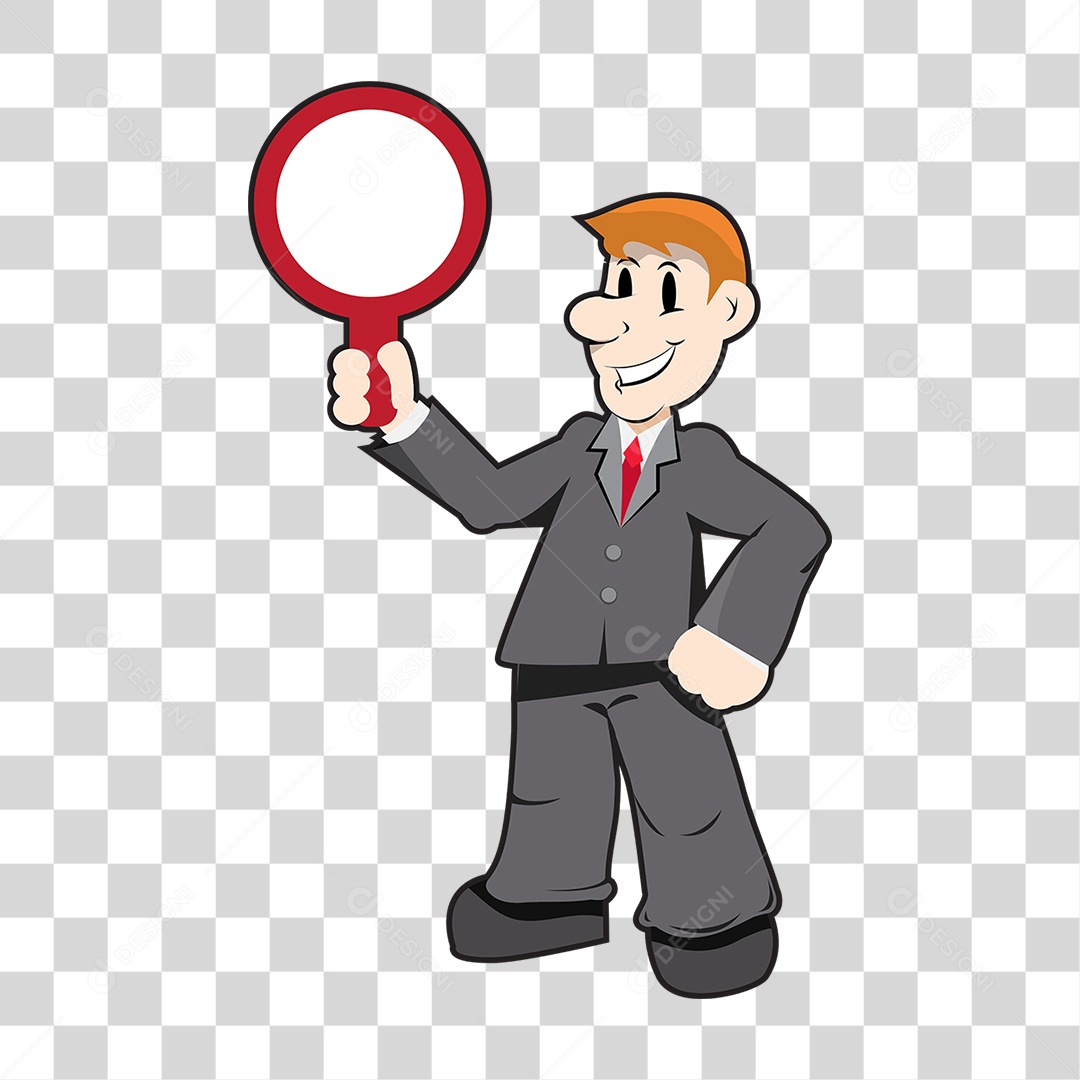 Elemento 3D Homem Segurando uma Placa Para Composição PNG Transparente