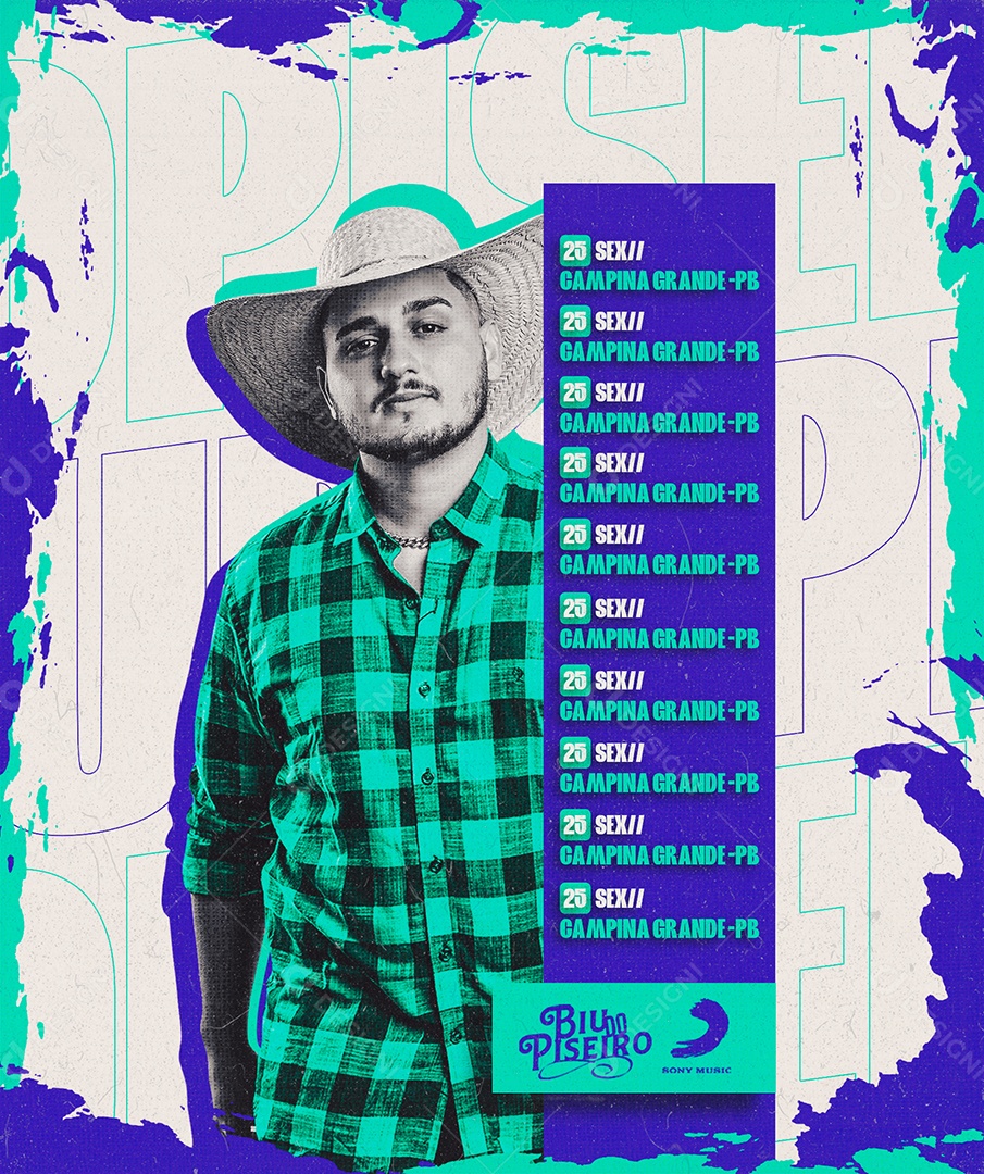 Social Media Agenda Mensal Biu do Piseiro PSD Editável