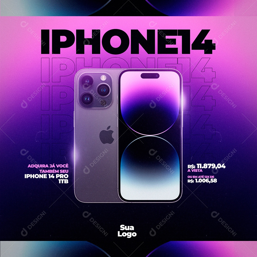 Social Media Loja De Eletrônico E Celulares Iphone 14 PSD Editável