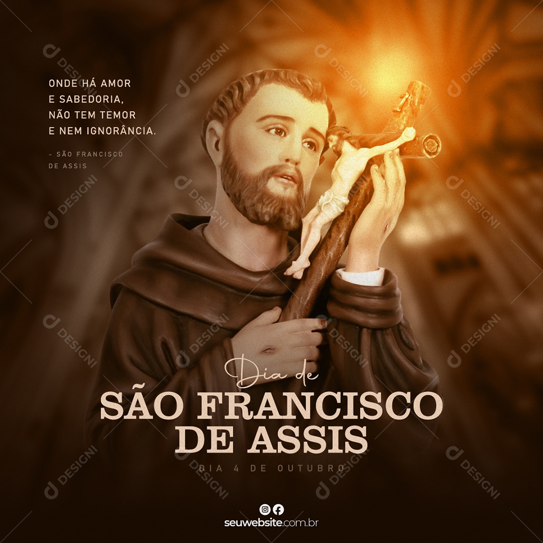 São Francisco de Assis o Padroeiro da Natureza e Santo dos Pobres Social Media PSD Editável