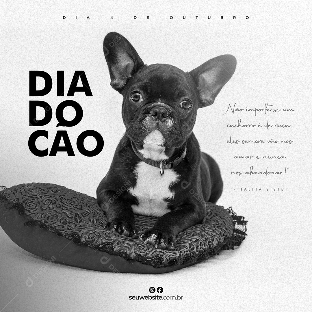 Cães dão aos seus Companheiros Humanos o Amor Incondicional Dia do Cachorro Social Media PSD Editável