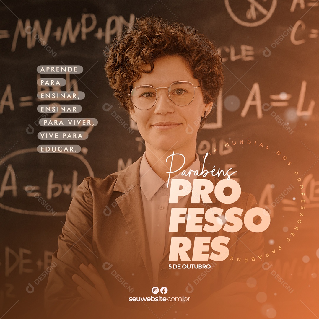 Dia Mundial dos Professores 05 de Outubro Social Media PSD Editável