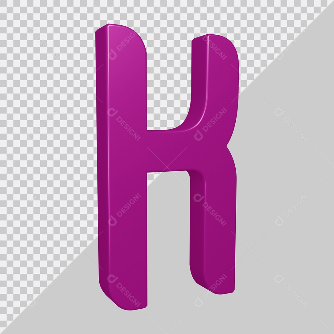 Elemento 3D Para Composição Letra K Roxa PSD