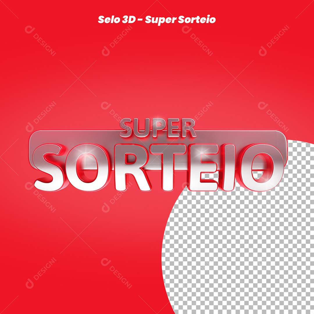 Selo 3D Super Sorteio Promoções PSD