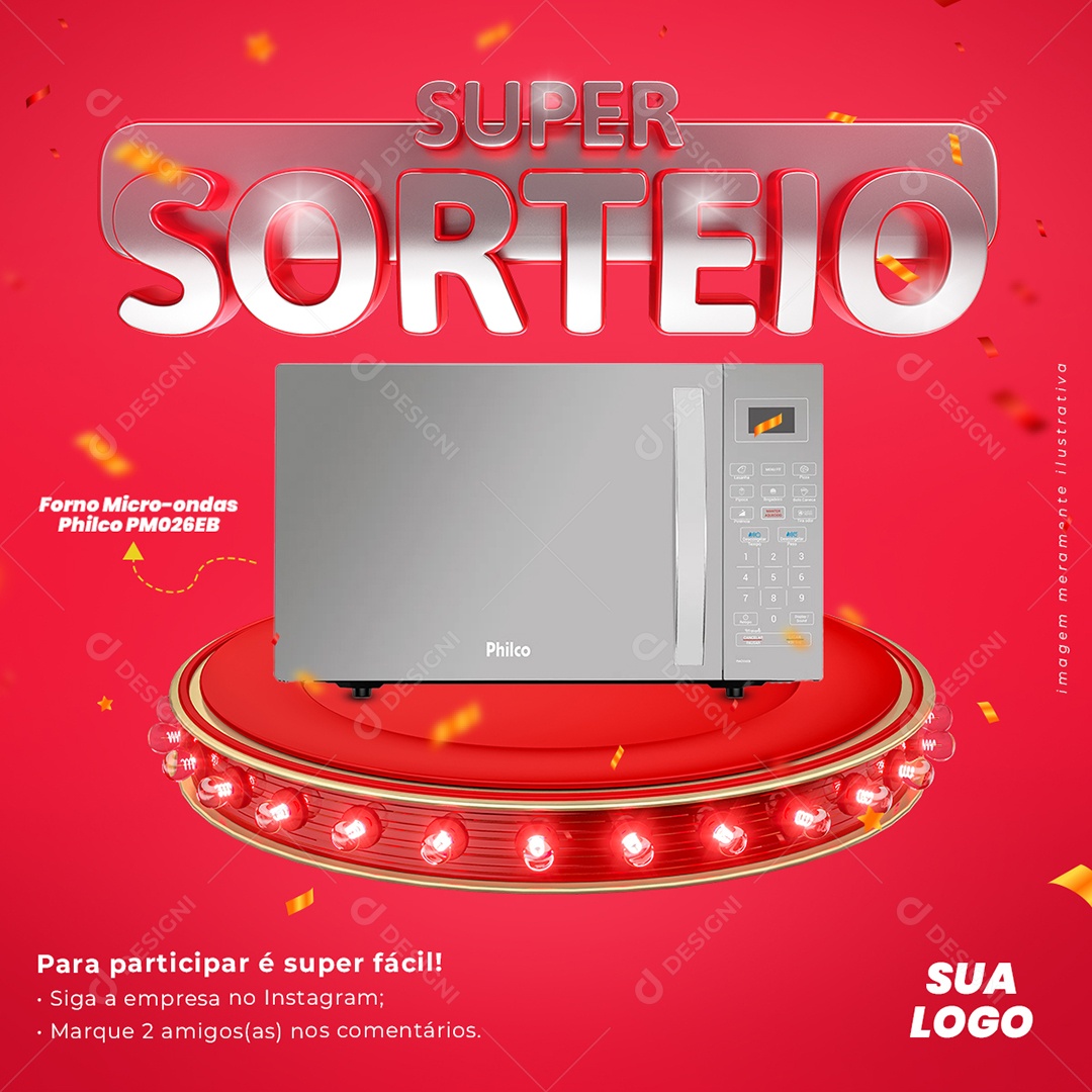 Super Sorteio Promoções Promoção Em Produtos Social Media PSD Editável