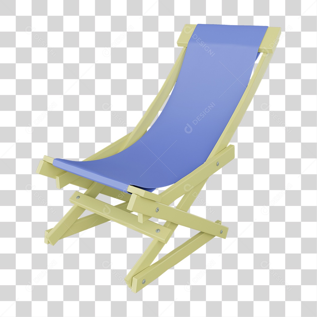 Cadeira de Praia com Pano Azul PNG Transparente