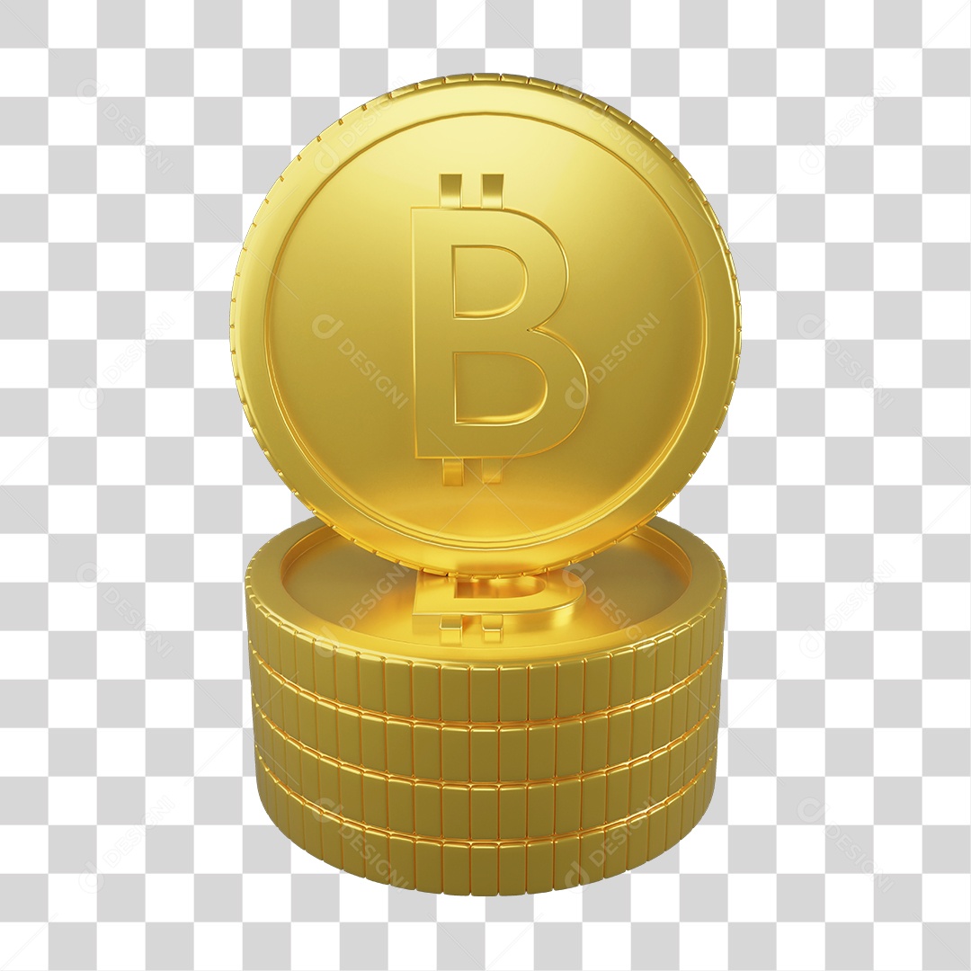 Pilha de Bitcoin Moeda Virtual PNG Transparente