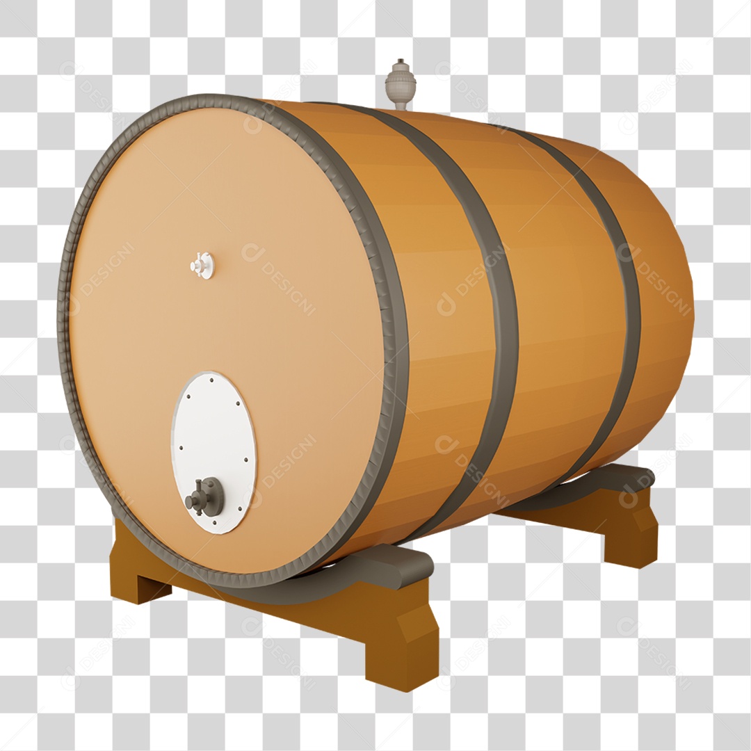 Barril de Bebida Alcoólica PNG Transparente