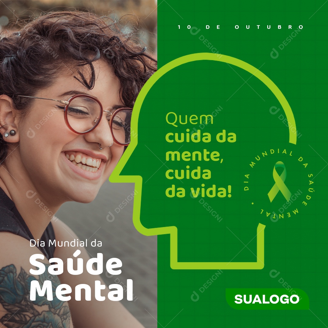 Dia Da Saúde Mental Data Comemorativa 10 de Outubro Social Media PSD Editável