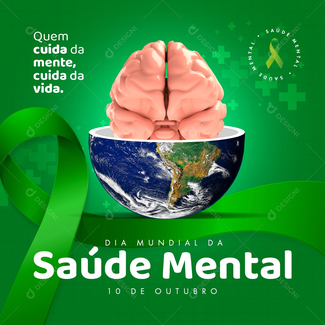 Dia Da Saúde Mental Data Comemorativa 10 de Outubro Social Media PSD Editável