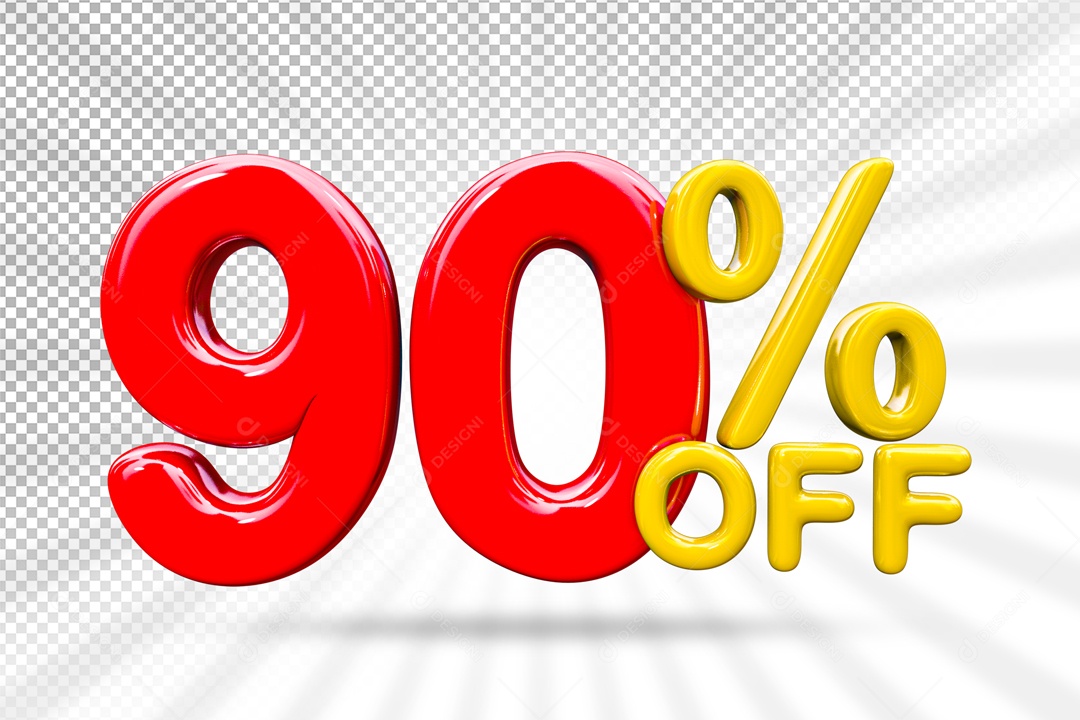 Elemento 3D Para Composições Número Vermelho 90% Desconto PSD