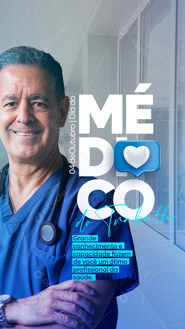 Story Grande Conhecimento e Capacidade Dia do Médico do Trabalho Social Media PSD Editável